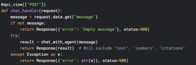 API chat code snippet